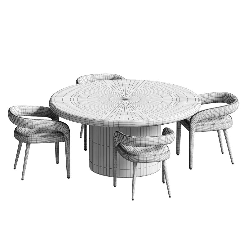 Kaya Round Table and Syrah Dining Chair set - Image 2