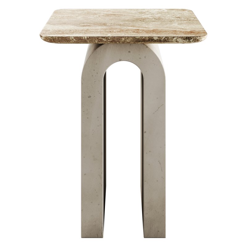 Aspen Sculptural Marble-Top Side Table by Anthropologie in White - Image 2