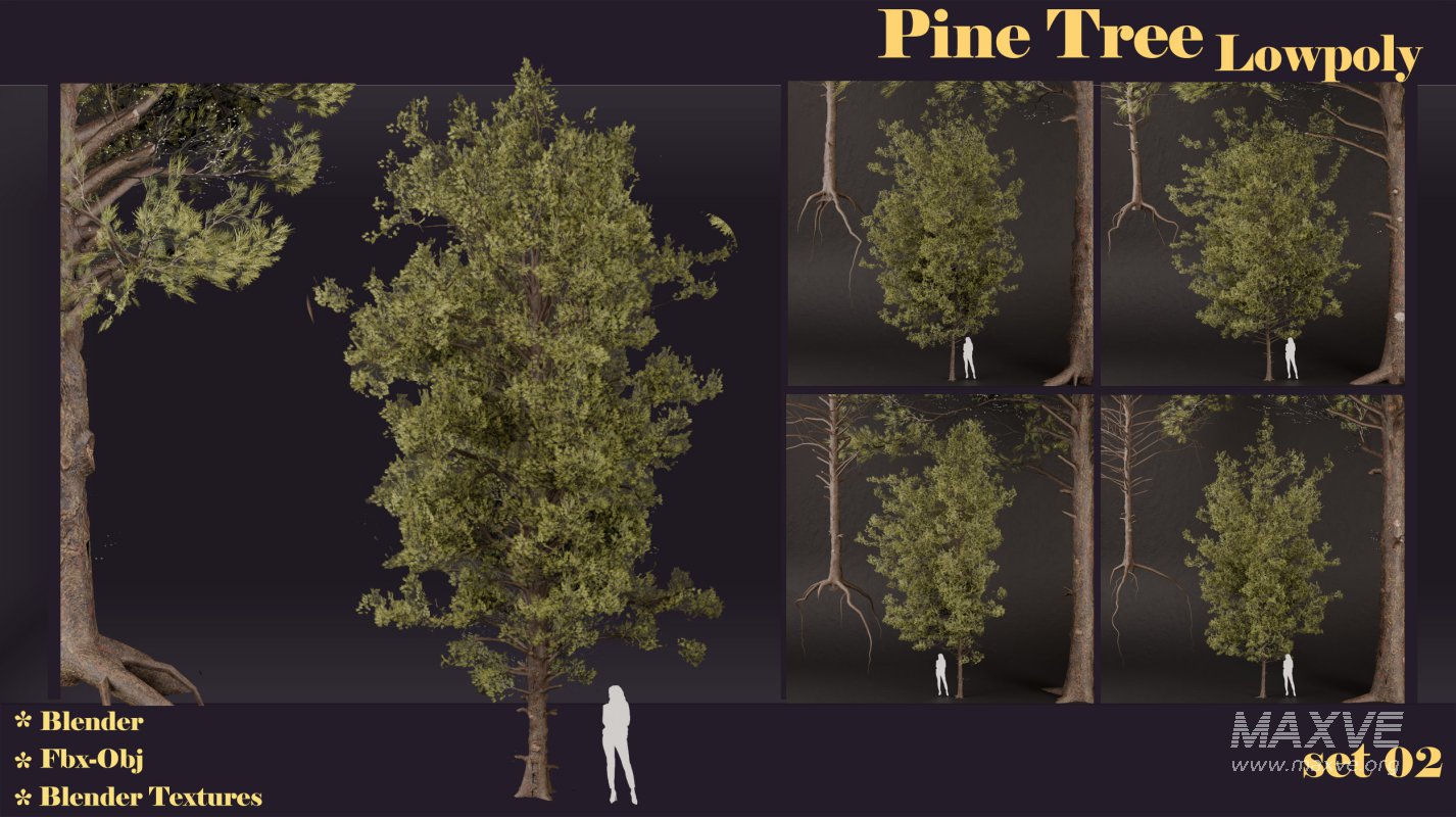 SJ-lowpoly pine tree set 02 - Image 5