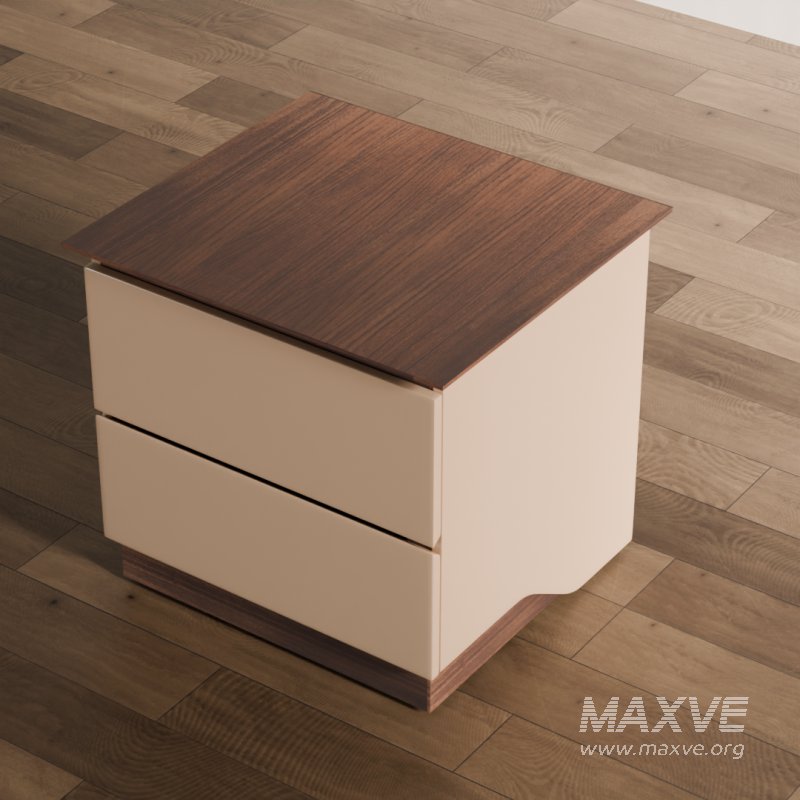 Bedside Table with Two Drawers - Image 4