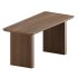 63 Rectangle Dining Table Double Pedestal Modern Natural Solid Wood Table for 6 Person - Thumbnail 7