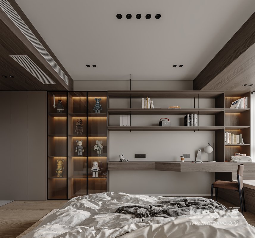 Modern bedroom and dressing room - Image 1