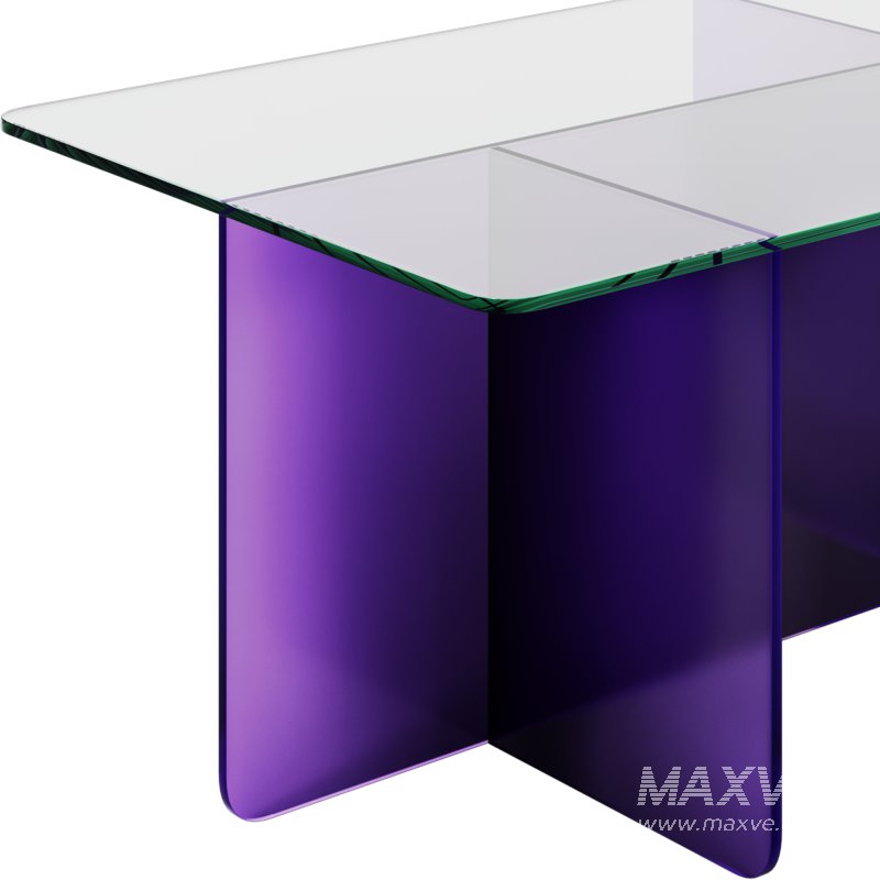 Acrylic Purple Coffee Table with Clear Top by Chairish - Image 4