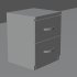 Modern White 2-Drawer Cabinet - Thumbnail 3
