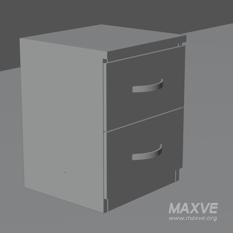 Modern White 2-Drawer Cabinet - Image 3