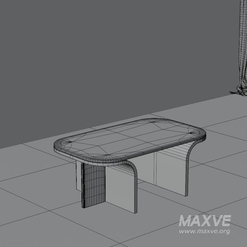 Modern Curved Wooden Coffee - Image 1