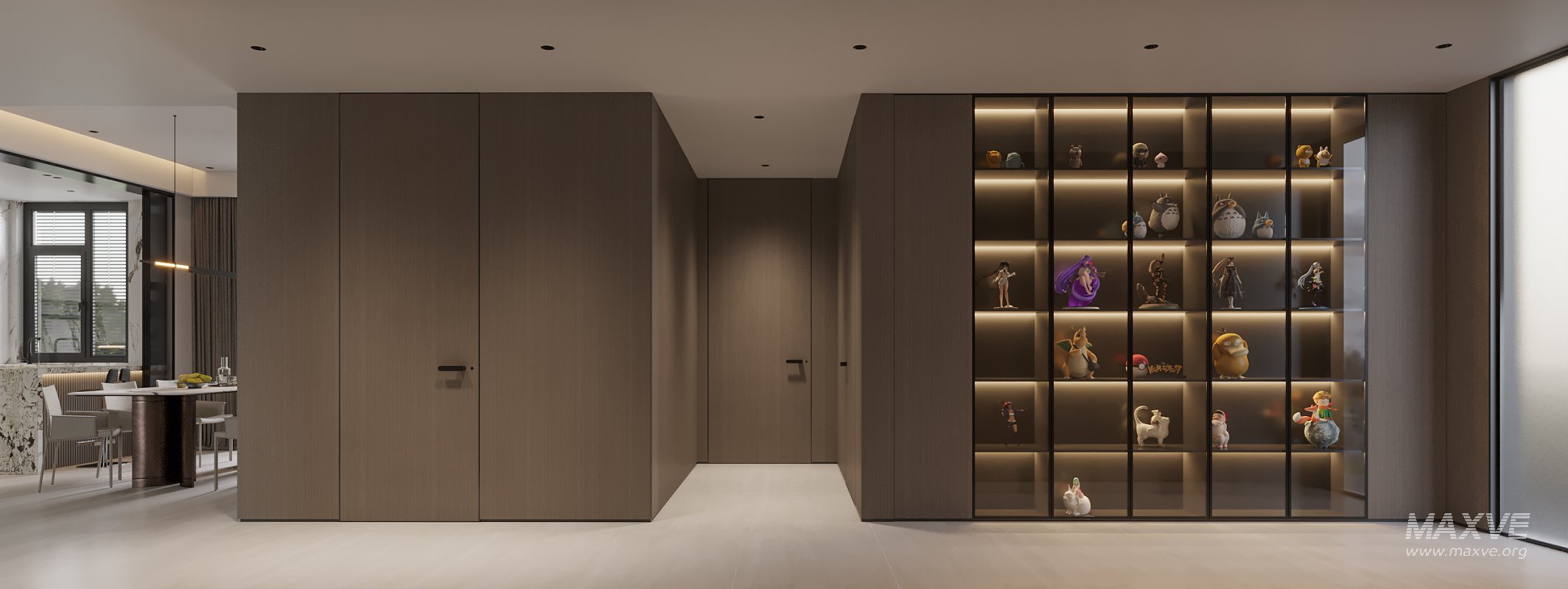 Modern living room and dining room kitchen interior scene - Image 7