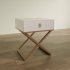Modern X-Leg Nightstand with White Drawer - Thumbnail 4