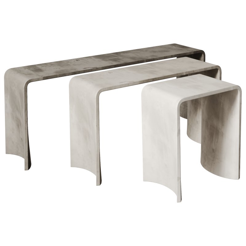 21st Century Concrete Contemporary Stool & Side Table - Image 4