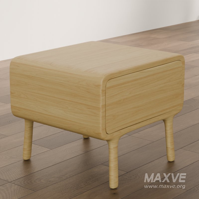 Rounded Edge Wooden Nightstand - Image 5