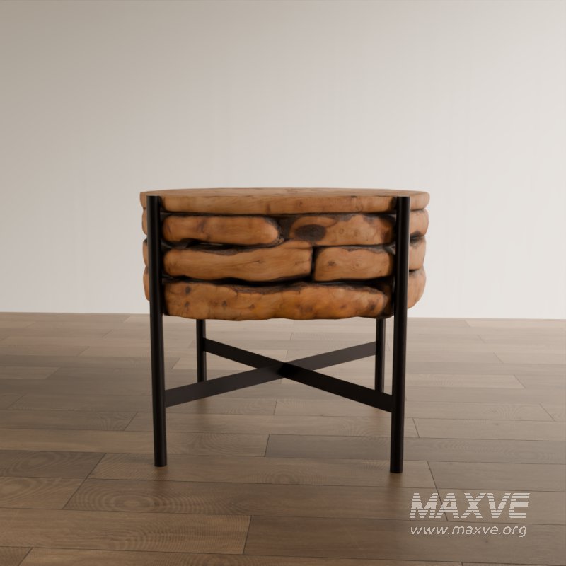 Rustic Wooden End Table - Image 3