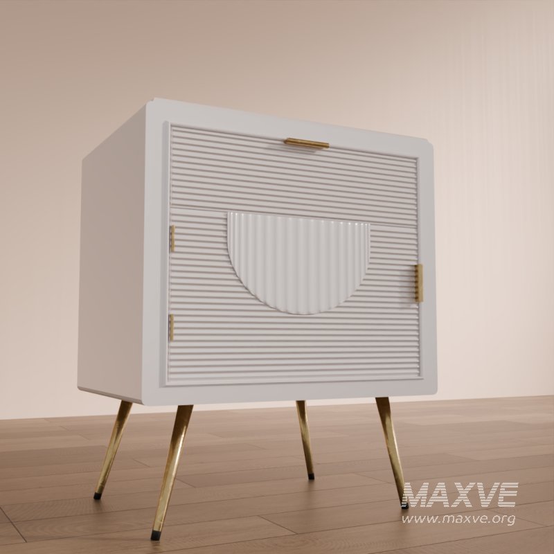 Modern Ribbed Nightstand - Image 3