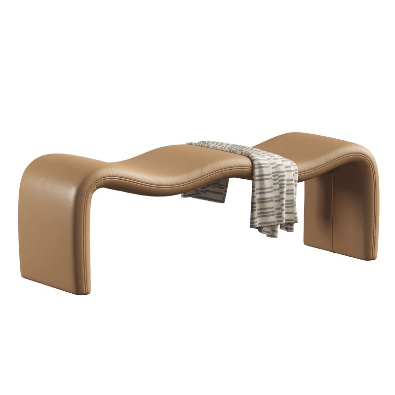 Monifa Chenille Fabric Bench - Image 3