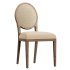 French Contemporary Round Fabric Dining Side Chair - Thumbnail 1