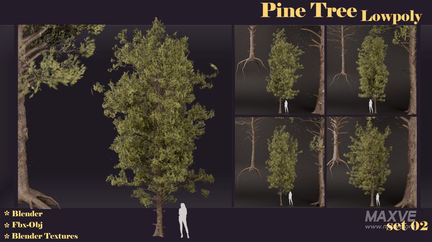 SJ-lowpoly pine tree set 02 - Image 3