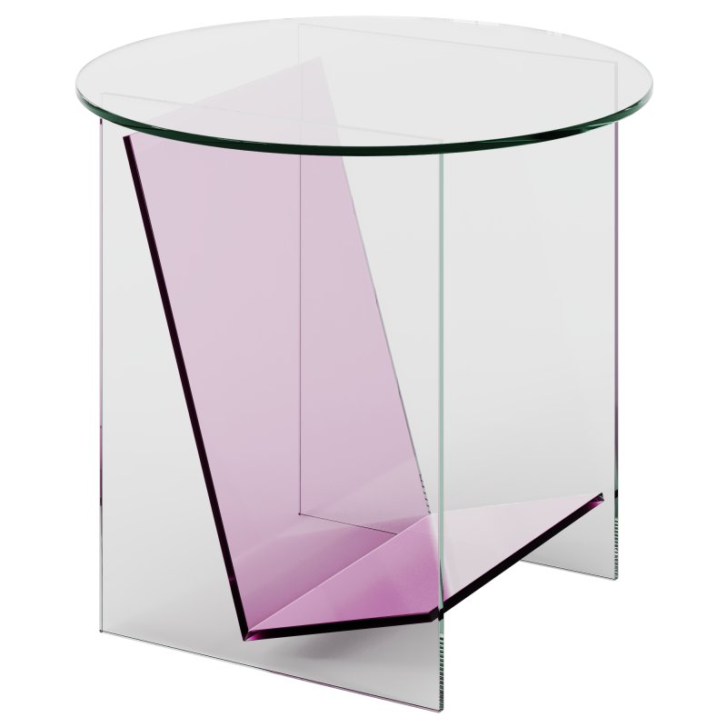 Glas-Beistelltisch Tabloid in Transparent Rosa by Westwing - Image 2