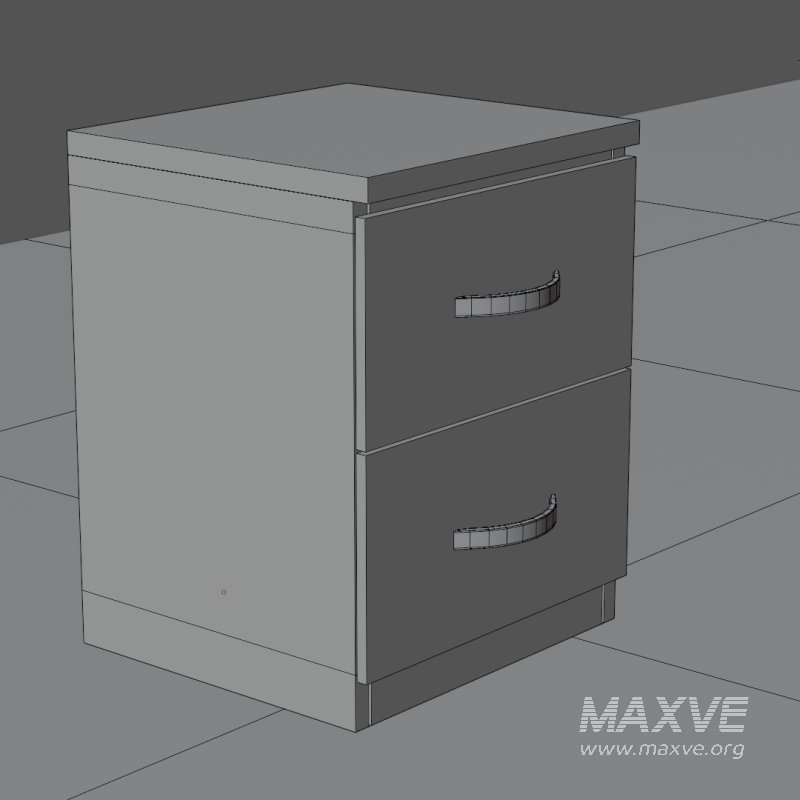 Modern White 2-Drawer Cabinet - Image 2