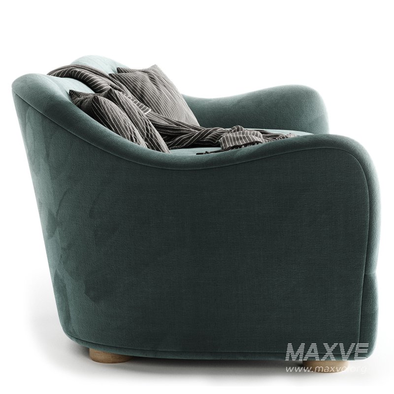 Bacio Cream Boucle Sofa with Bleached Oak Legs - Image 5