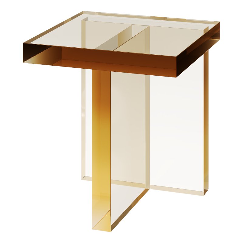 Block Table and Purple Acrylic Coffee Table - Image 3