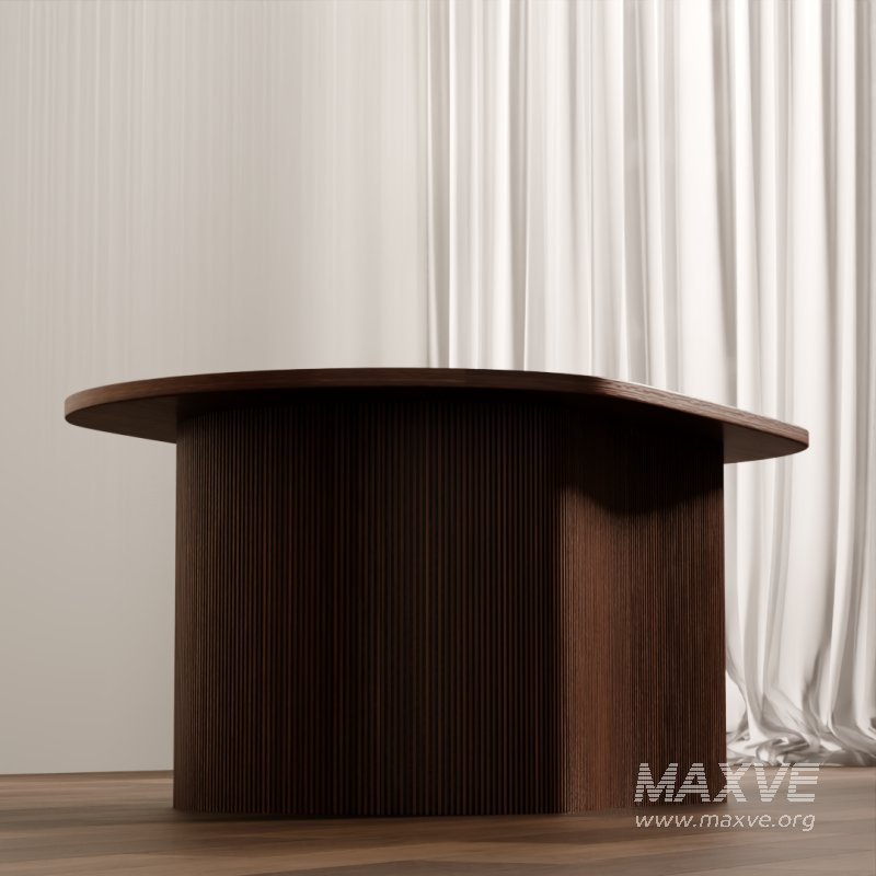 Modern Oval Wood Coffee Table - Image 4