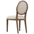 French Contemporary Round Fabric Dining Side Chair - Thumbnail 4