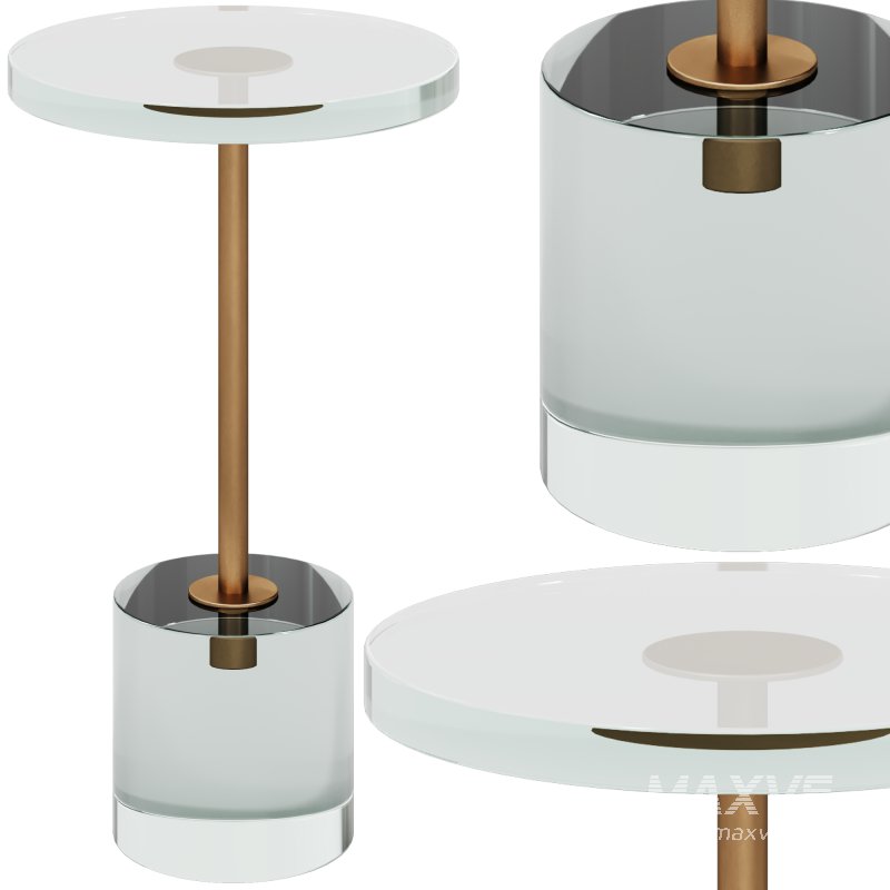 John Richard Brass And Acrylic Martini Side Table Short - Image 3