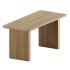63 Rectangle Dining Table Double Pedestal Modern Natural Solid Wood Table for 6 Person - Thumbnail 5