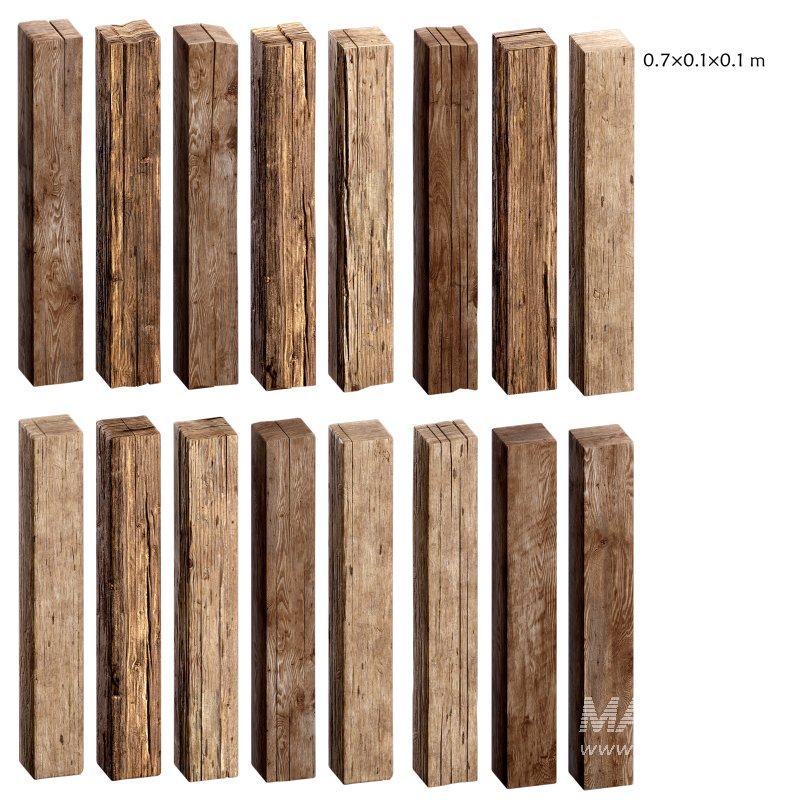 Wooden Plank & Beam Vol.02 – Medieval 3D Asset Pack/Low Poly/Game Ready - Image 4