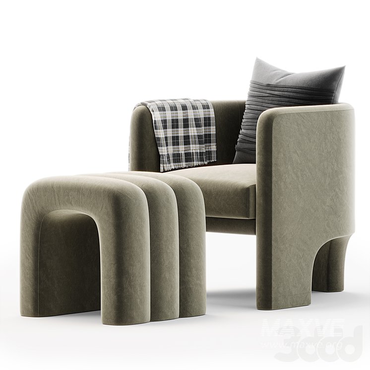 Lansky Taupe Chenille Armchair - Image 1