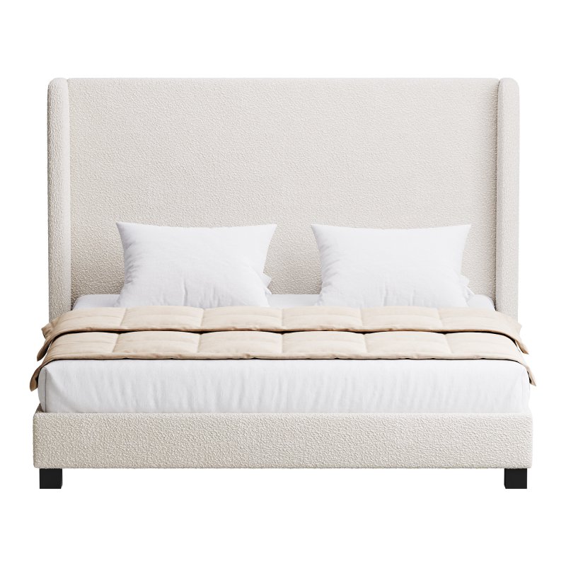 Wingback Smoke Velvet Bed - Image 5