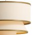 Bruna Walnut Wood and Linen Pendant Light - Thumbnail 3