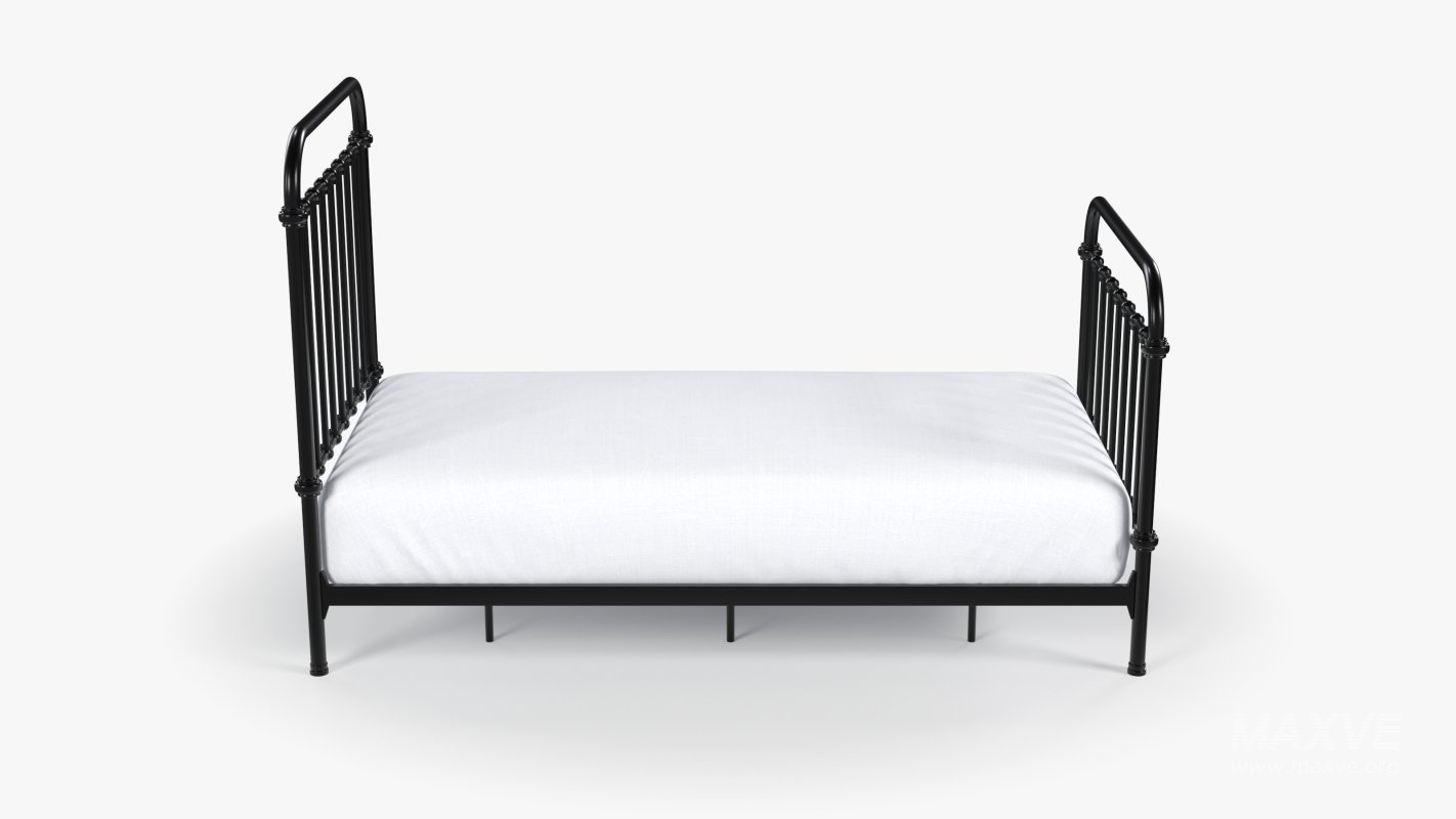 Black Metal Bed - Image 3