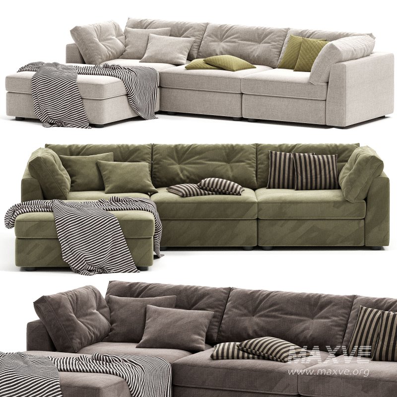 Sohla 4 Piece L Shaped Grey Boucle Sectional Sofa - Image 5