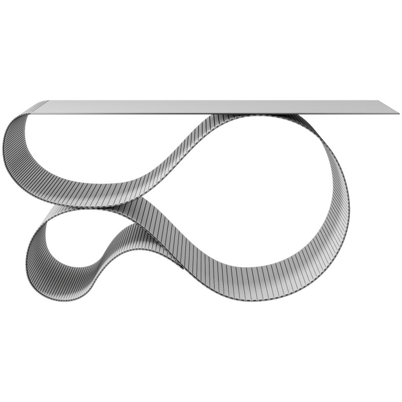 Whorl Console in Black Matte Powder Coated Aluminum by Neal Aronowitz Design - Image 1