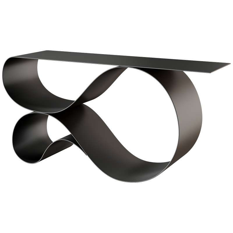 Whorl Console in Black Matte Powder Coated Aluminum by Neal Aronowitz Design - Image 3