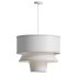 Bruna Walnut Wood and Linen Pendant Light - Thumbnail 4