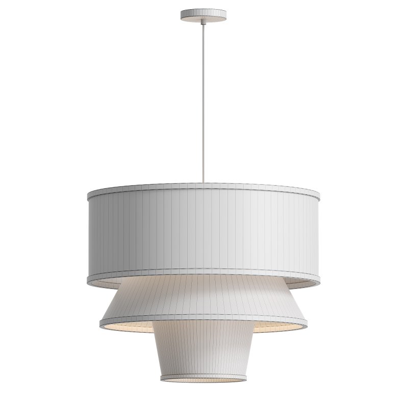 Bruna Walnut Wood and Linen Pendant Light - Image 4
