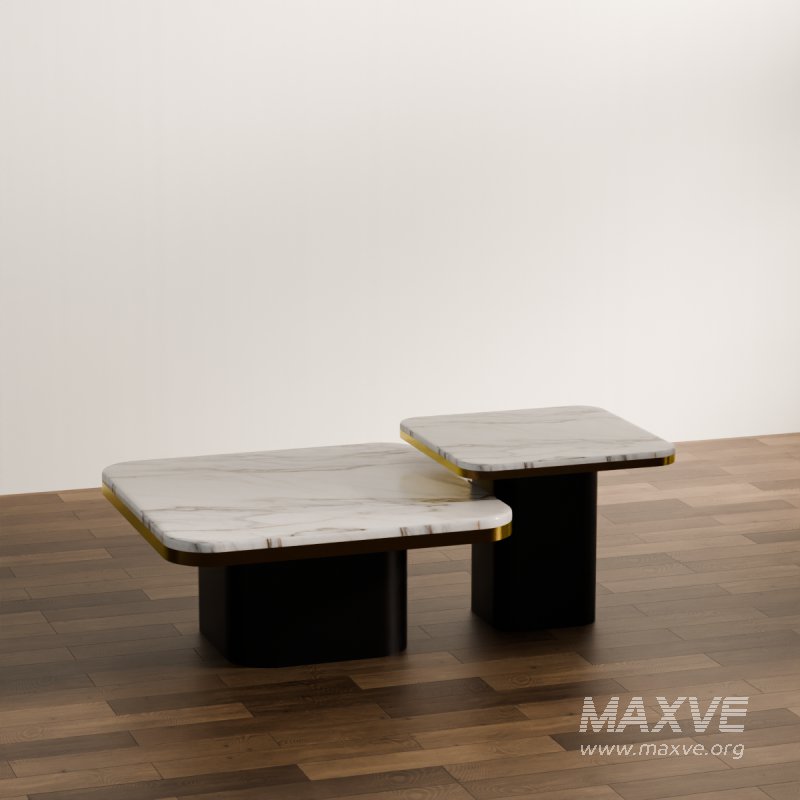 Modern Marble Coffee Table Set - Image 4