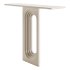 47 Modern Narrow Wood White Console Table with Geometric Pedestal Entryway Table - Thumbnail 4