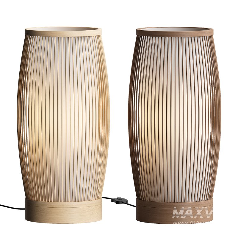 Traditional Japanese Cylinder Table Lamp - Image 1