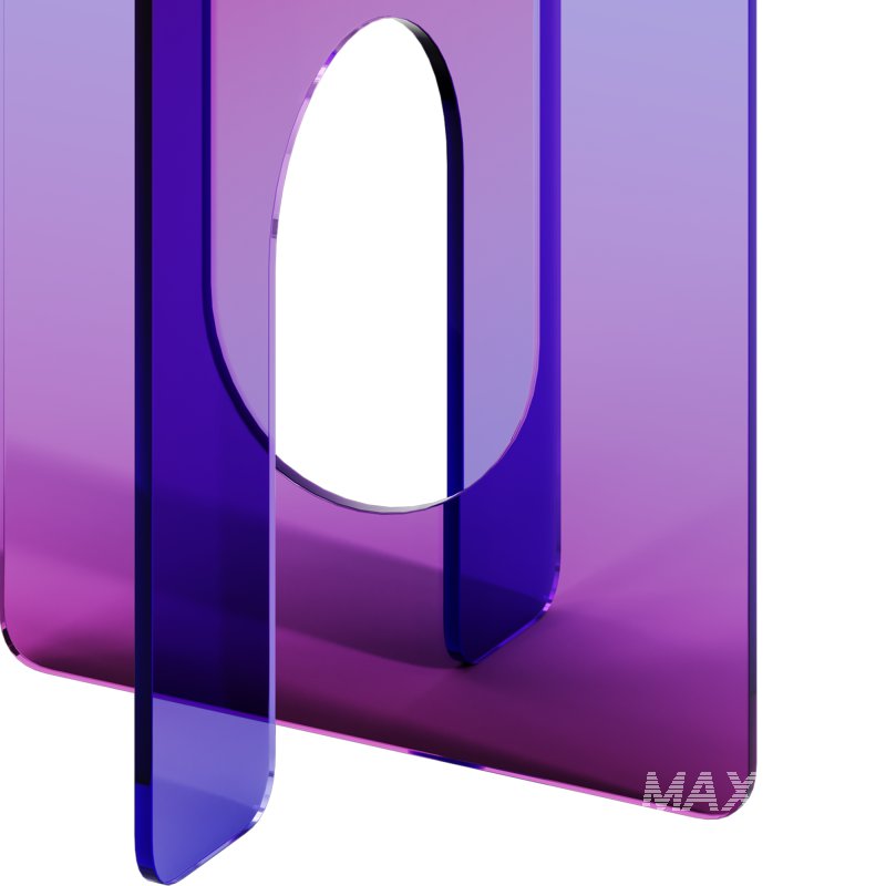 Twist Purple Blue Gradient Glass Side Table by Studio Monsoleil - Image 4