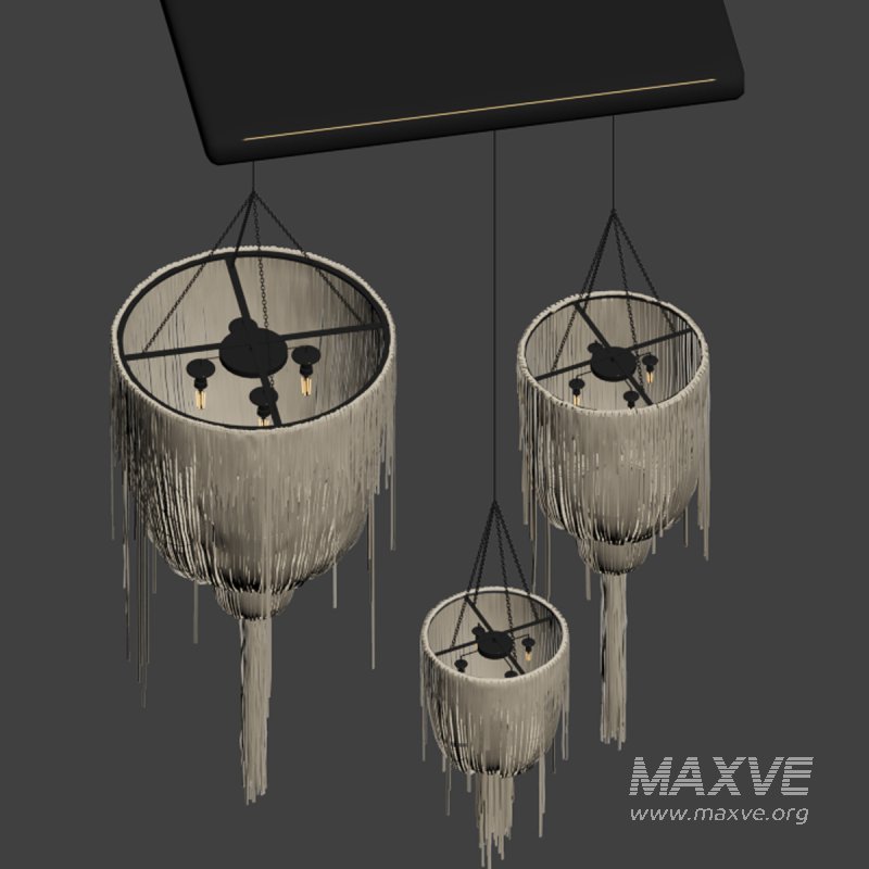 Large Round Double Ball Urchin Chandelier - Image 4