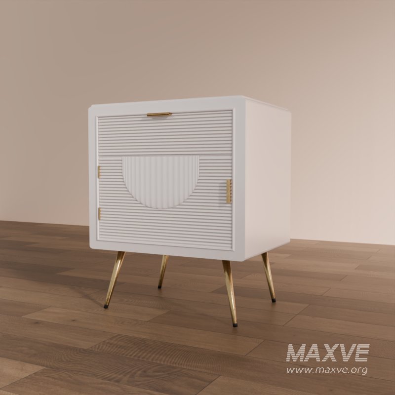 Modern Ribbed Nightstand - Image 2