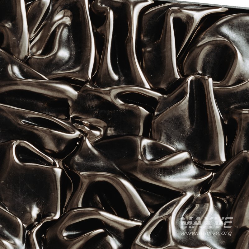 Abstract Glossy Metal Wall Panel - Image 3