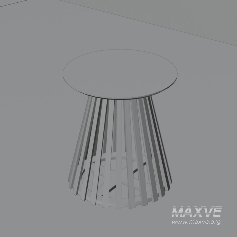 Modern Wooden Slatted End Table - Image 2