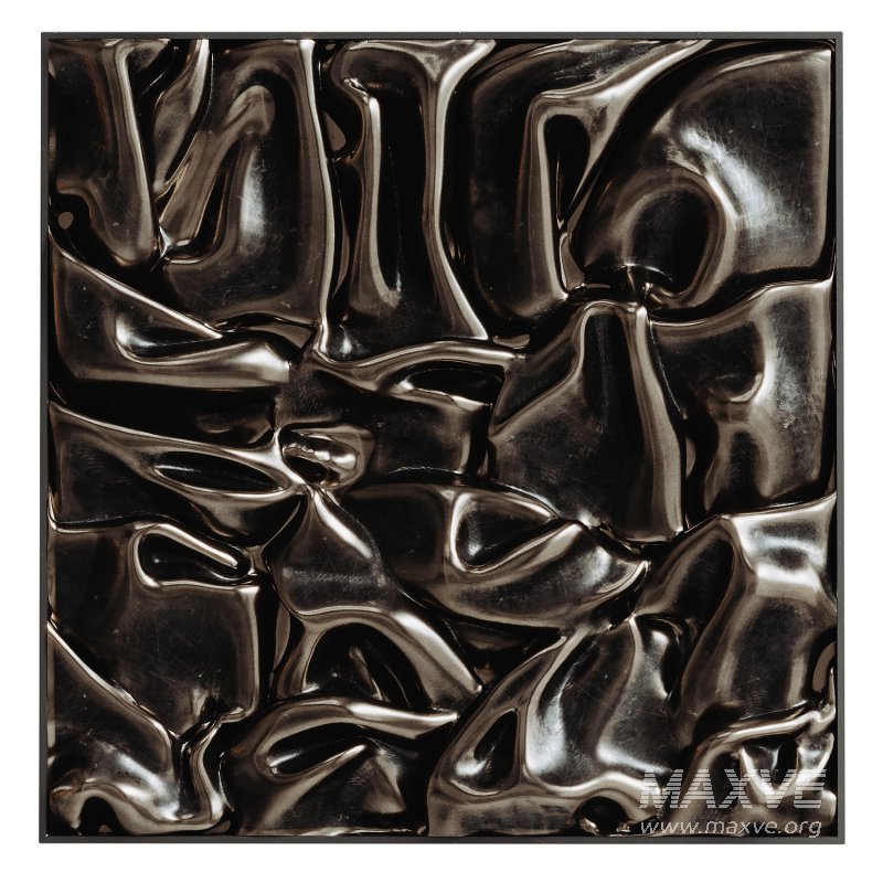 Abstract Glossy Metal Wall Panel - Image 1