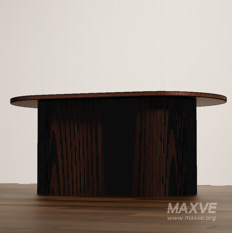 Modern Oval Wood Coffee Table - Image 1