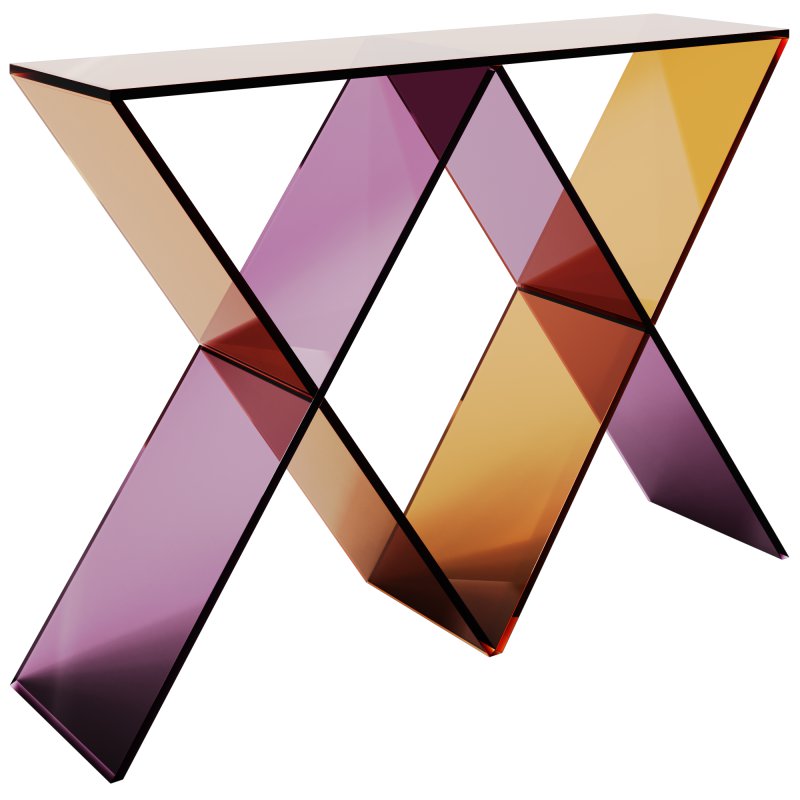 Modern Pink Colored Lucite Console Table by Chairish - Image 2