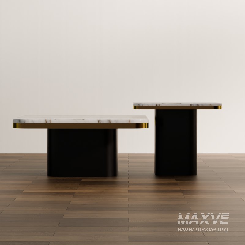 Modern Marble Coffee Table Set - Image 3