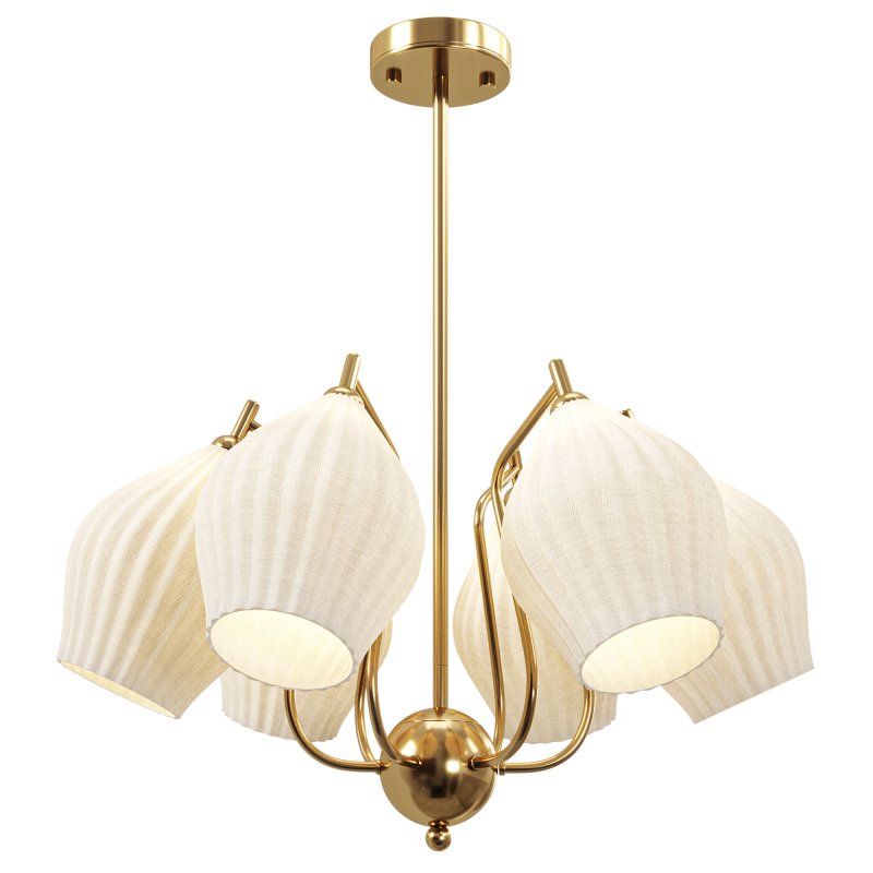 Ceramic Ribbed Chandelier - Image 3